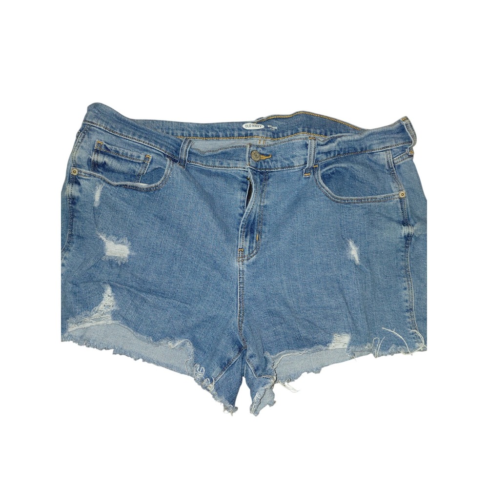 Old Navy Boyfriend Mid Rise Distressed Denim Shorts Blue Size 16 Frayed Hem
